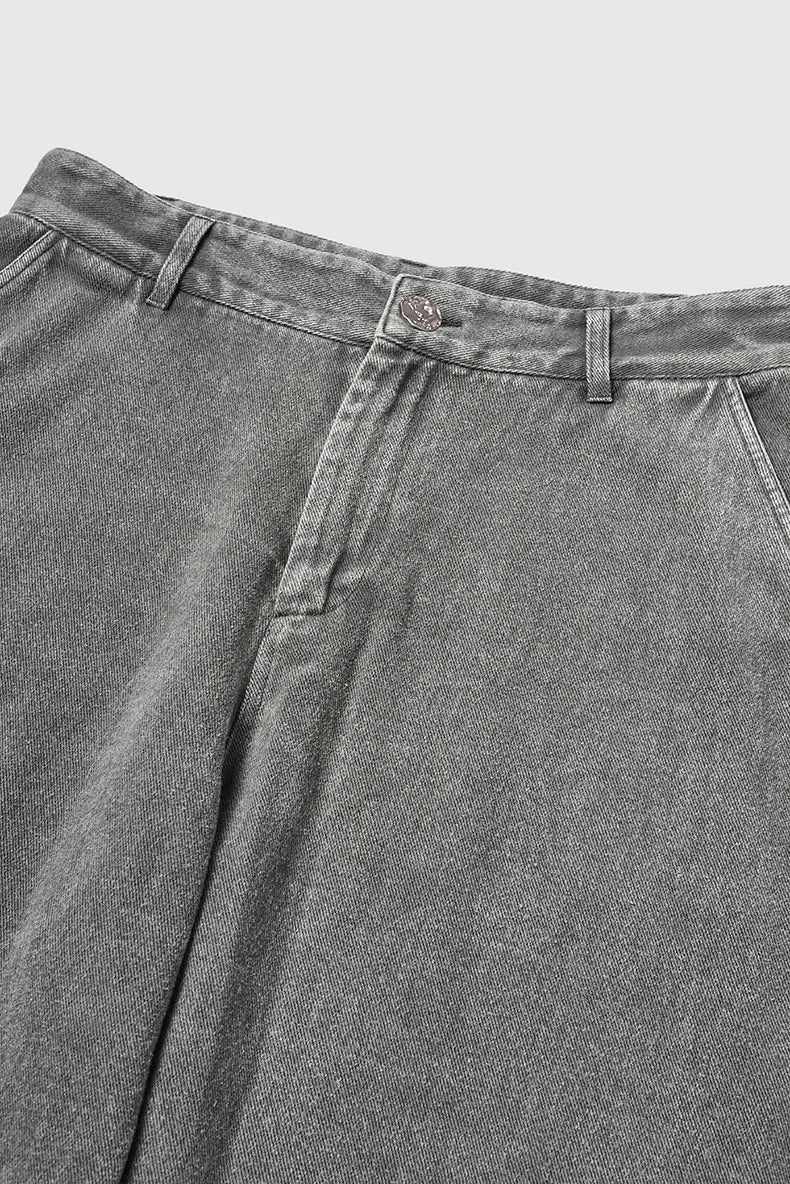 Wide-Leg Washed Vintage Jeans