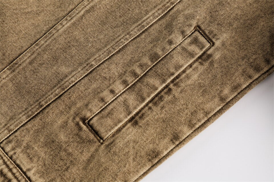 Yellow Multi-pocket Denim Jacket