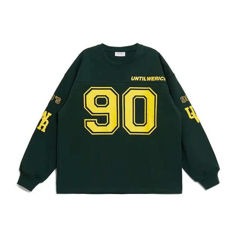 Casual Retro Oversized Loose Letter Print Sweatshirt