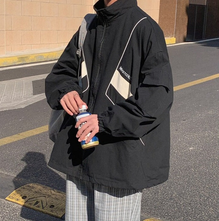 Zip-Up Turn Down Collar Jacket