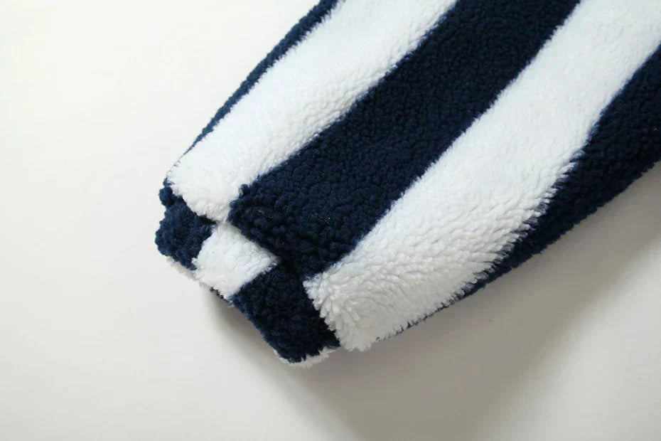 Vintage Striped Fleece Jacket