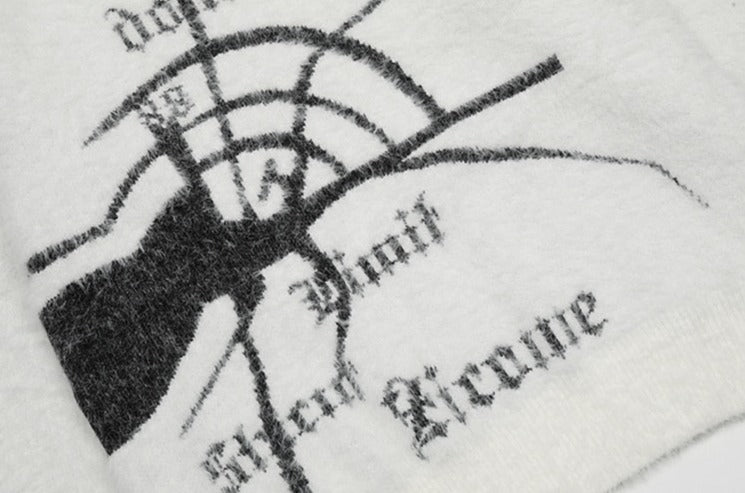 Spider Graphic Knitted Sweater