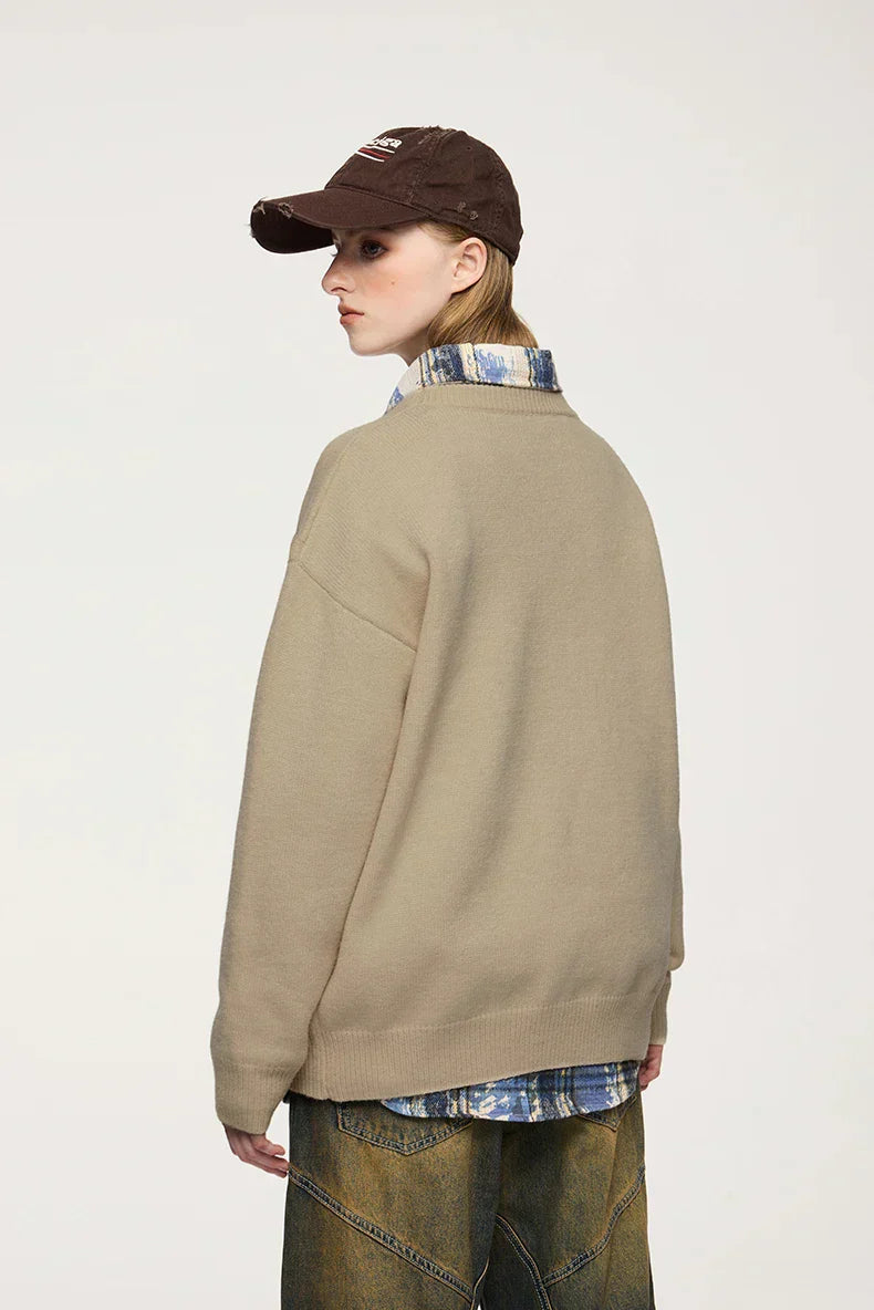 Distressed Lettered Sweater