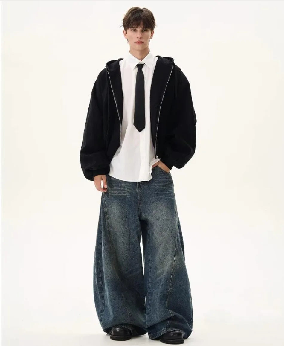 Men Japanese Embroidered Hooded Sweatshirt