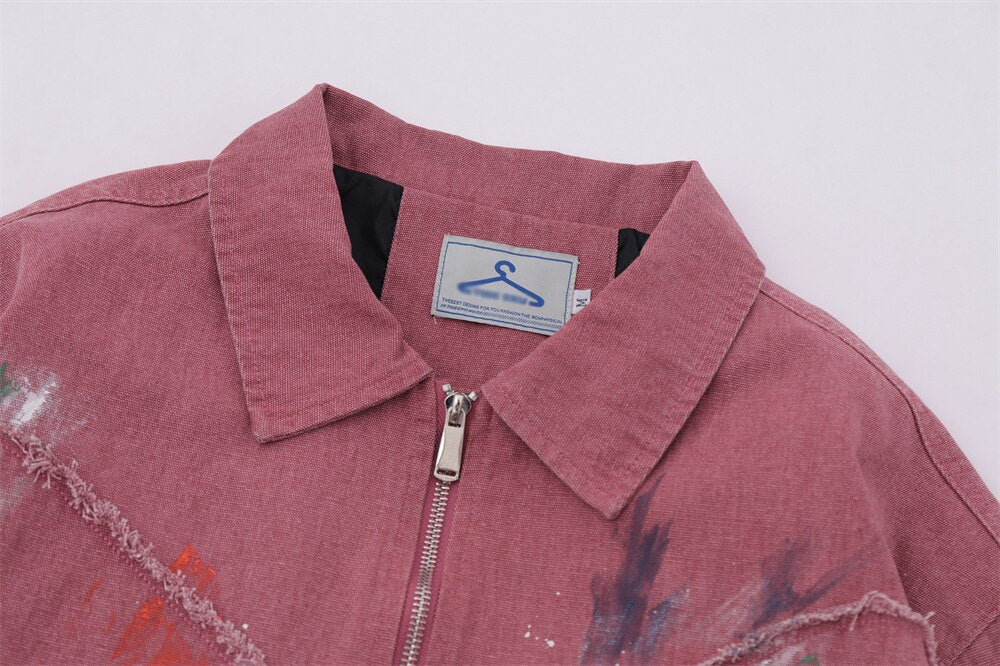 Splash Ink Embroidered Butterfly Jean Jacket