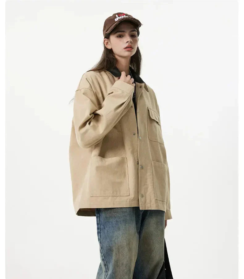 Streetwear Cool Windproof High Quality Cotton Patched Jacket