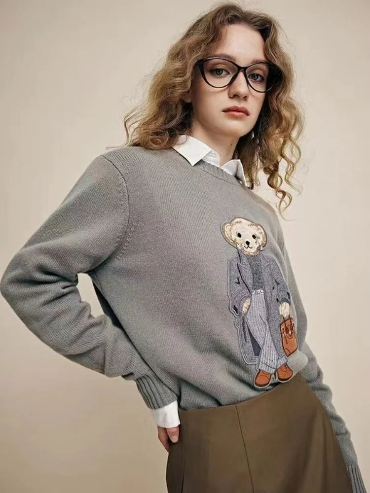 Y2K Elegant Bear Sweater