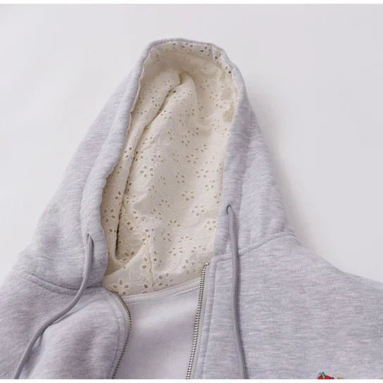 Velvet Embroidered Sweatshirt