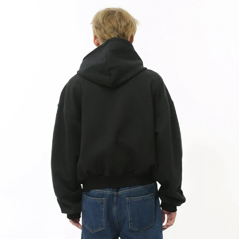 Double-layered Drawstring Hoodie