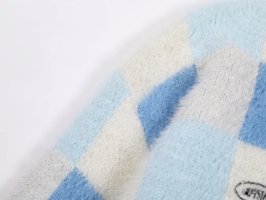 Y2K Graystar Grid Sweater