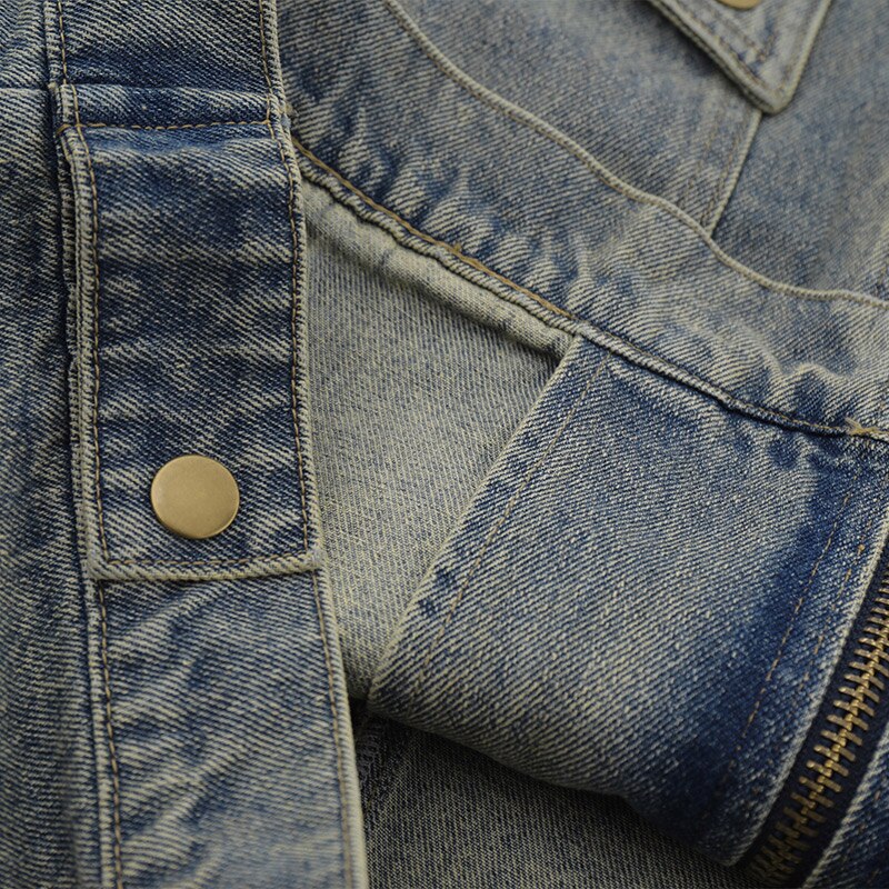 Oversized Washed Solid Denim Jacket