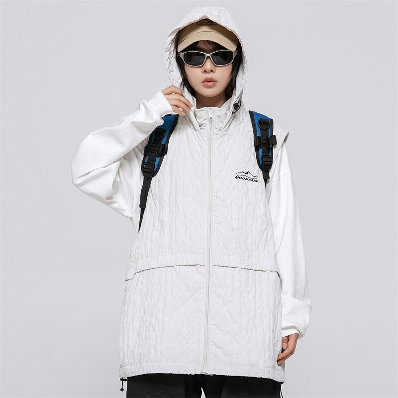 Y2k Windbreaker Hooded Zip-up Jacket