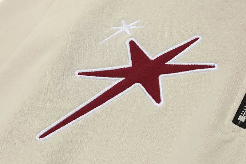 Loose Star Embroidery Hoodie