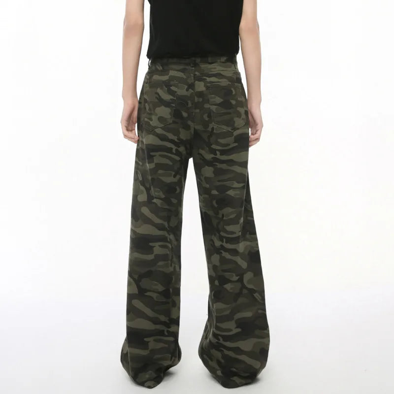 Camouflage Wide Leg Jeans