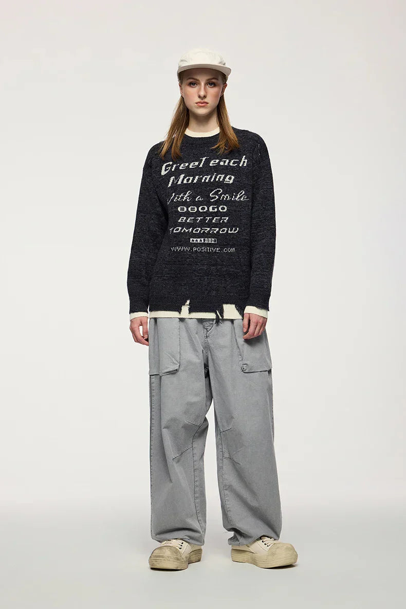 Positive Morning Text Sweater