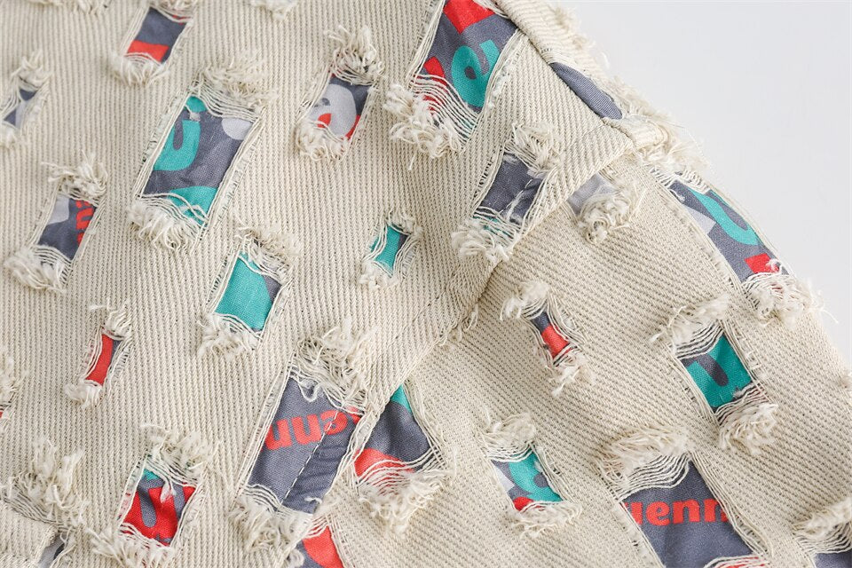 Color Patches Denim Jacket