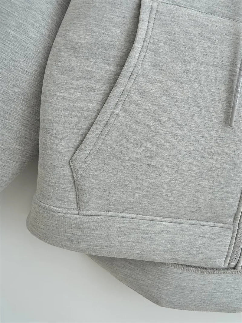 Thick Solid Zip-Up Hoodie