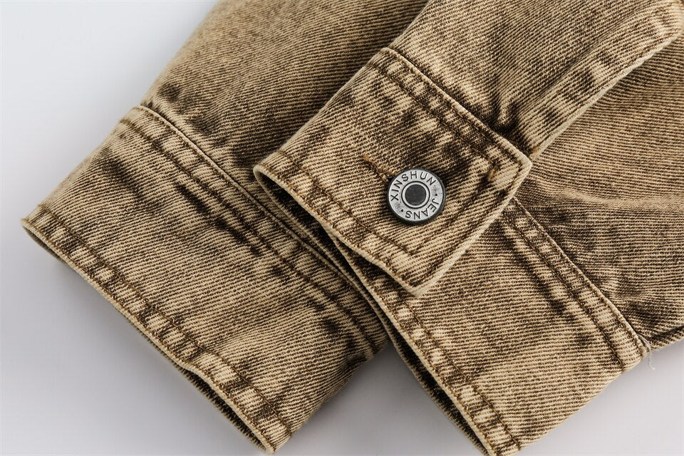 Yellow Multi-pocket Denim Jacket