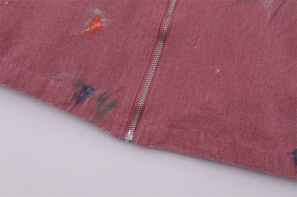 Splash Ink Embroidered Butterfly Jean Jacket