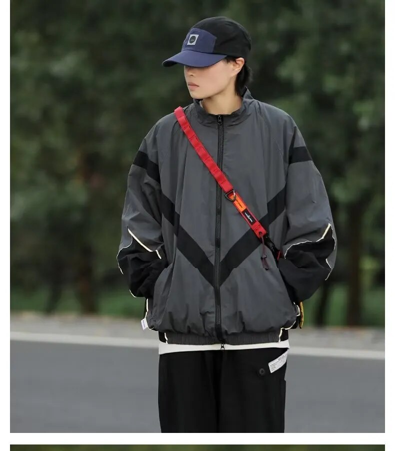 Striped Windbreaker Jacket