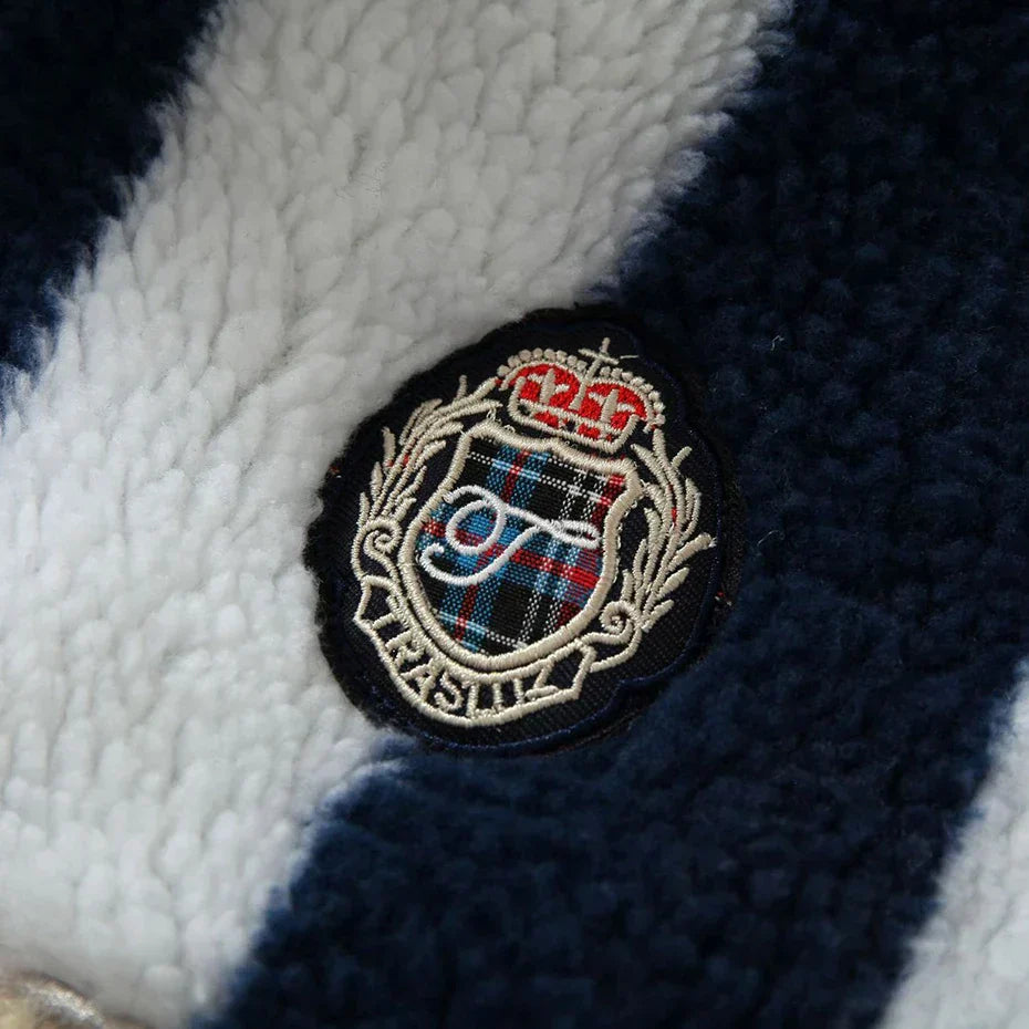 Vintage Striped Fleece Jacket