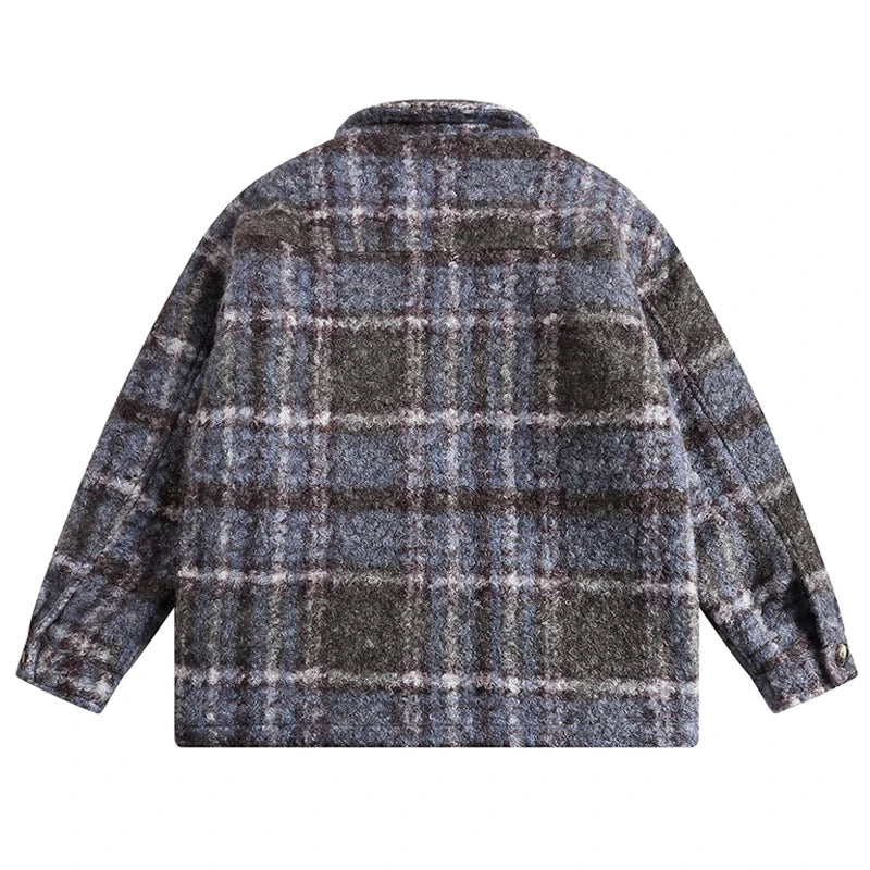 Plaid Quilted Cartoon Embroidery Jacket