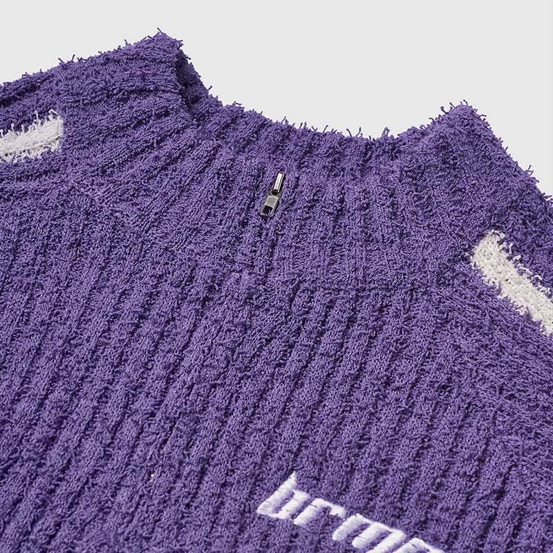 Textured Stripe Knitted Sweater