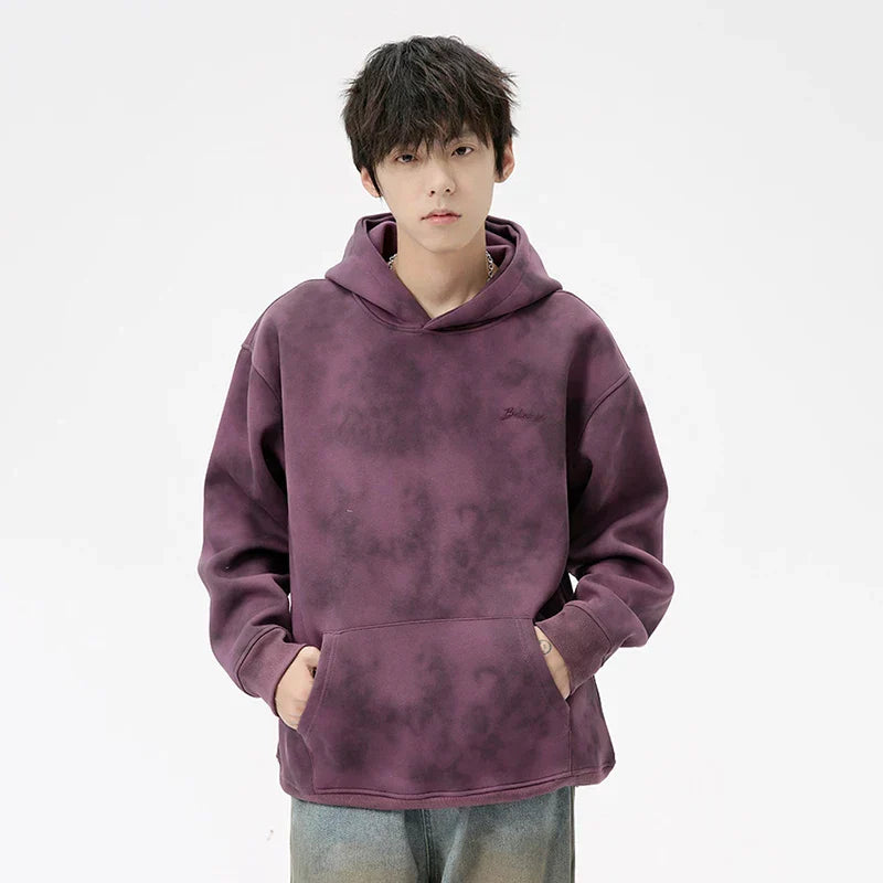 Letter Embroidery Tie-dye Hoodie