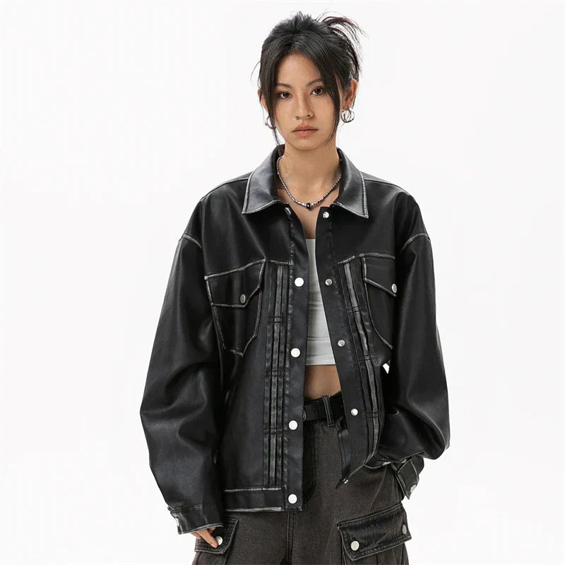 Women's Black Sheepskin Leather Jacket