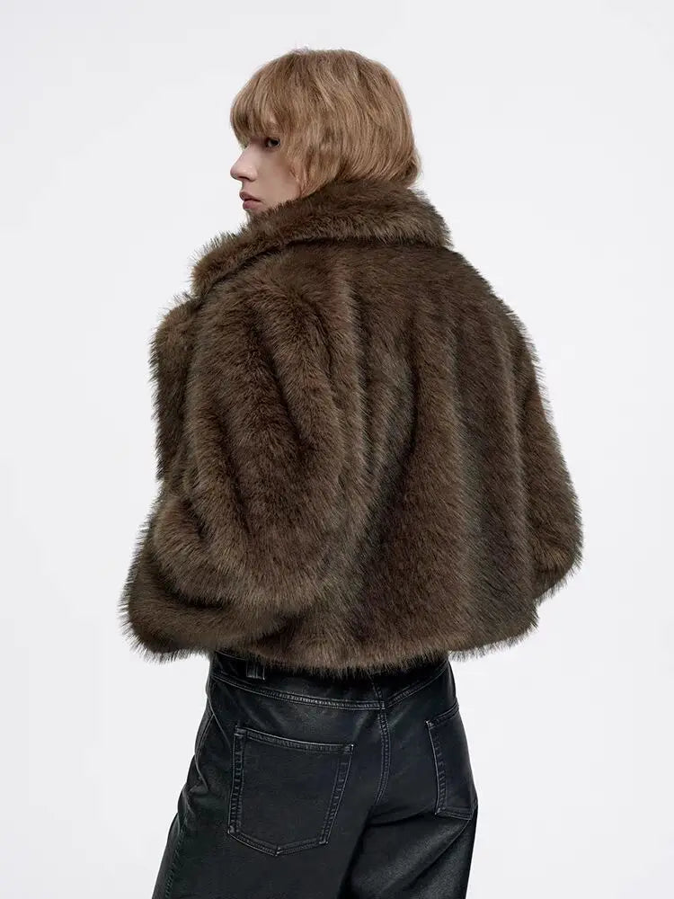 Cozy Thickened Collar Fur Jacket