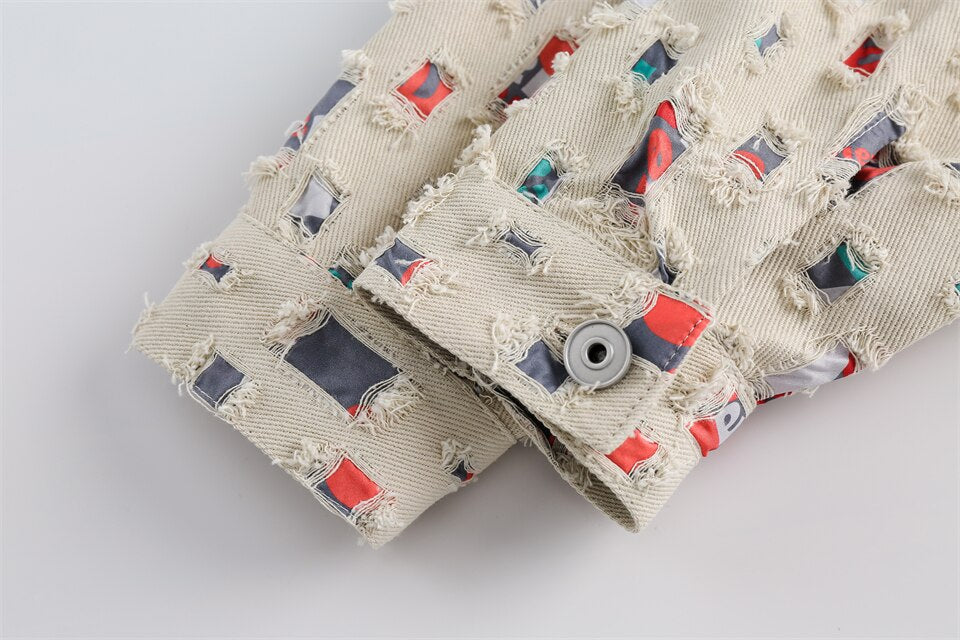 Color Patches Denim Jacket