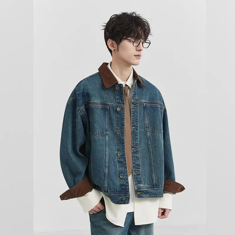 Men's Vintage Hip Hop Retro Washed Denim Jacket