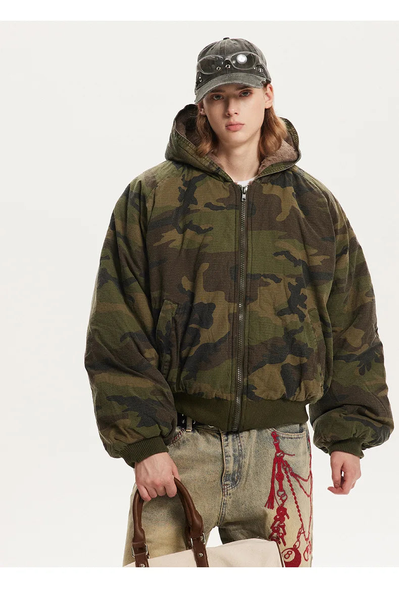 Camouflage Winter Thick Fur Jacket