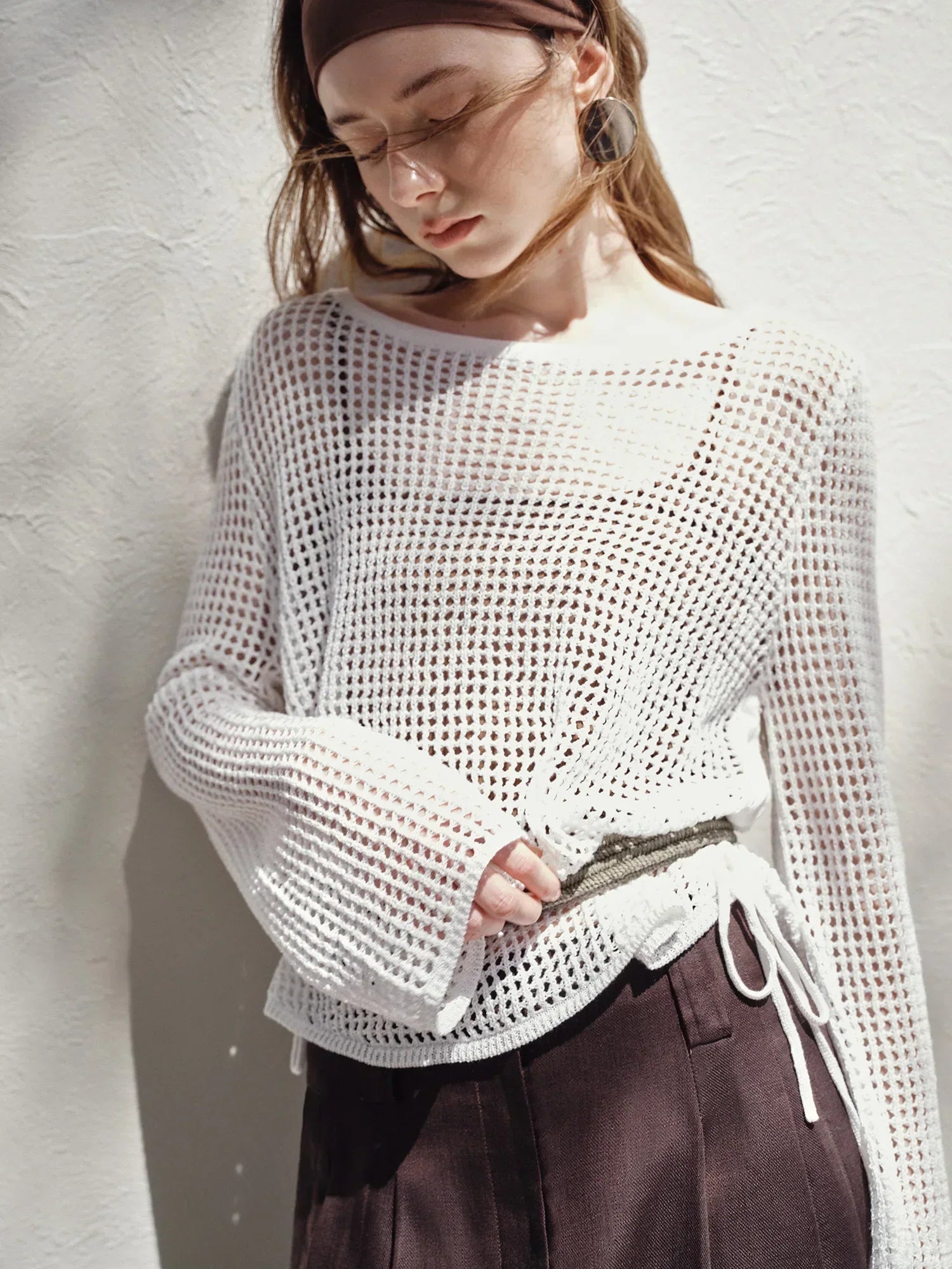 Women Casual Relaxed Knit Overlay Sweater