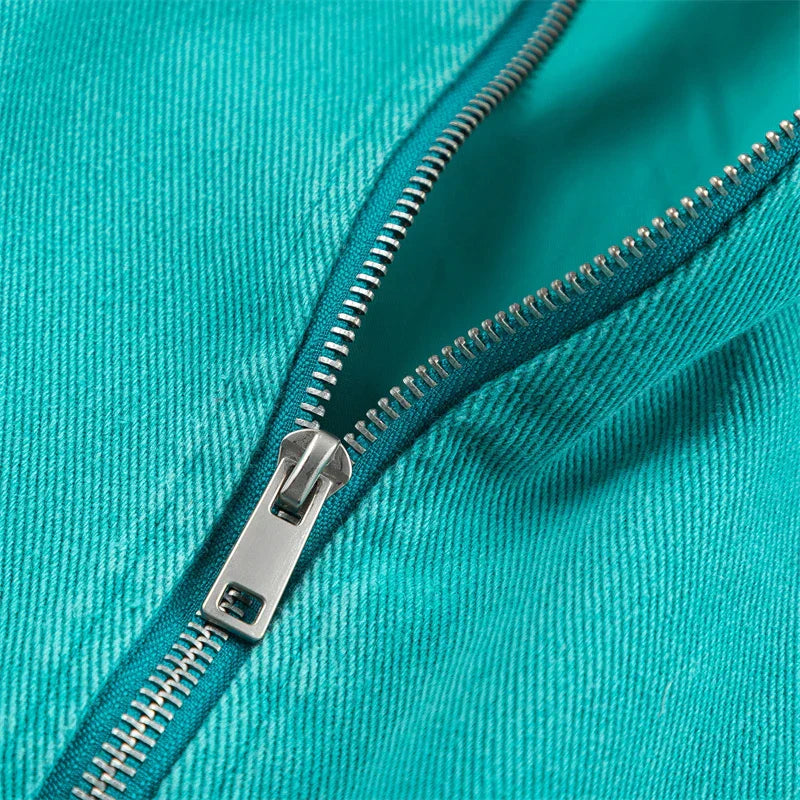 Luxury Oversized Green Bomber Jacket