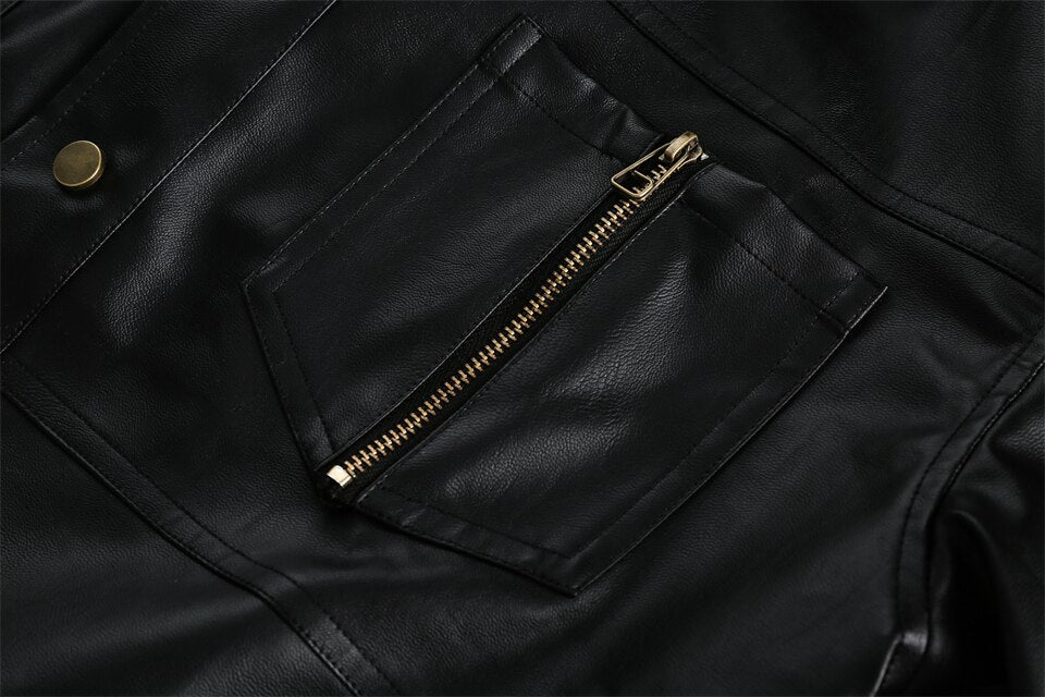 Retro Black Waterproof Leather Jacket