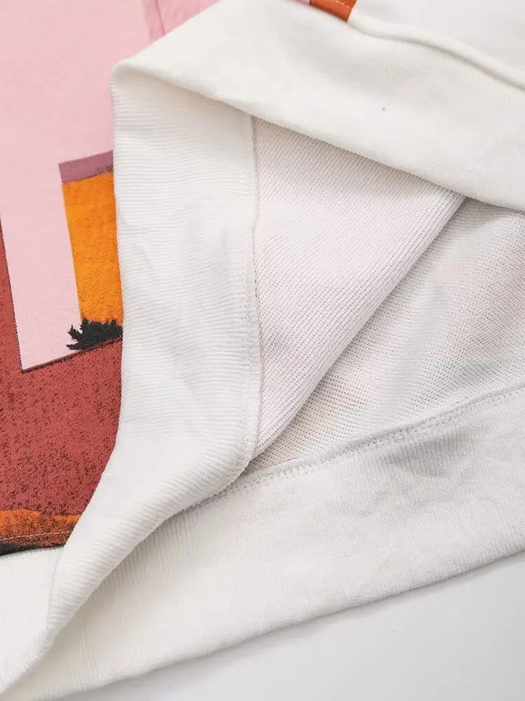 Cozy Oversized Printed Sweatshirt