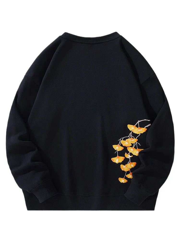 Embroidered Japanese Crewneck Sweatshirt