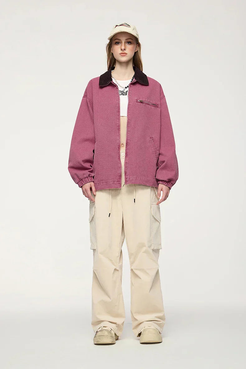Zip-up Vintage Off Color Jacket