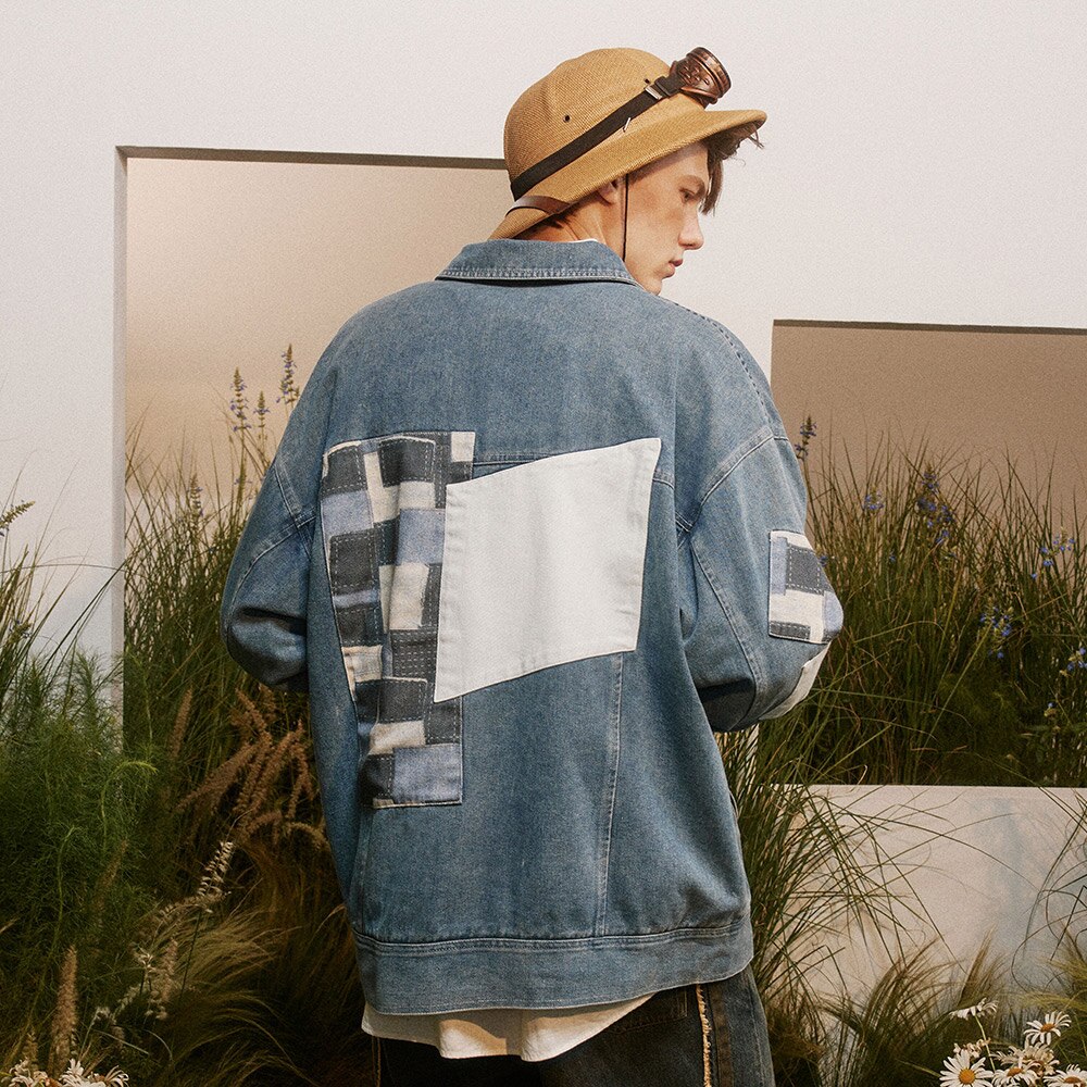 Color Block Patches Denim Jacket