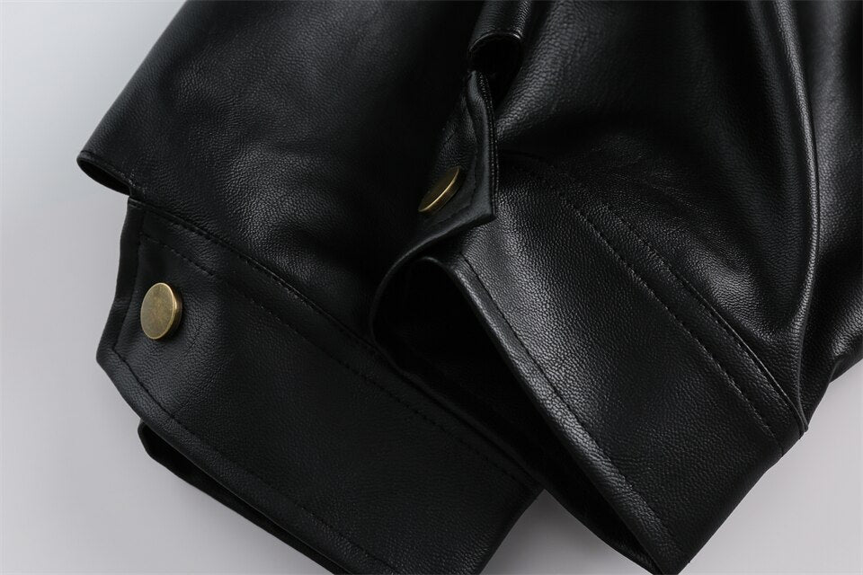 Retro Black Waterproof Leather Jacket