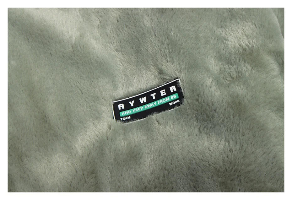 Cozy Letter Patch Fleece Jacket