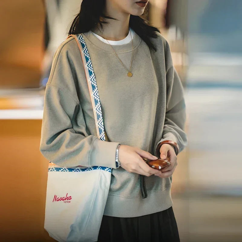 Solid Color Loose Casual Sweatshirt