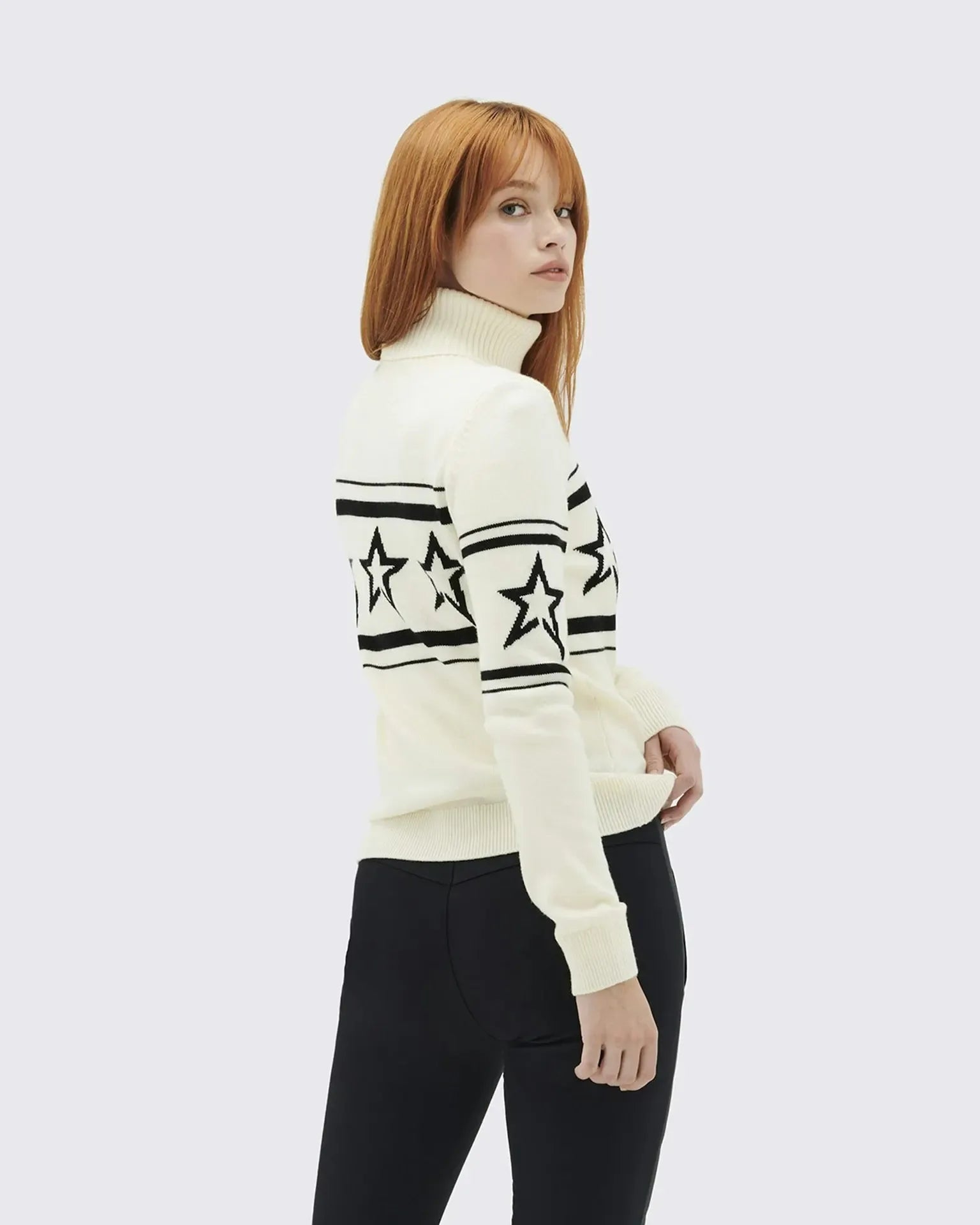 Star Pattern Turtleneck Sweater
