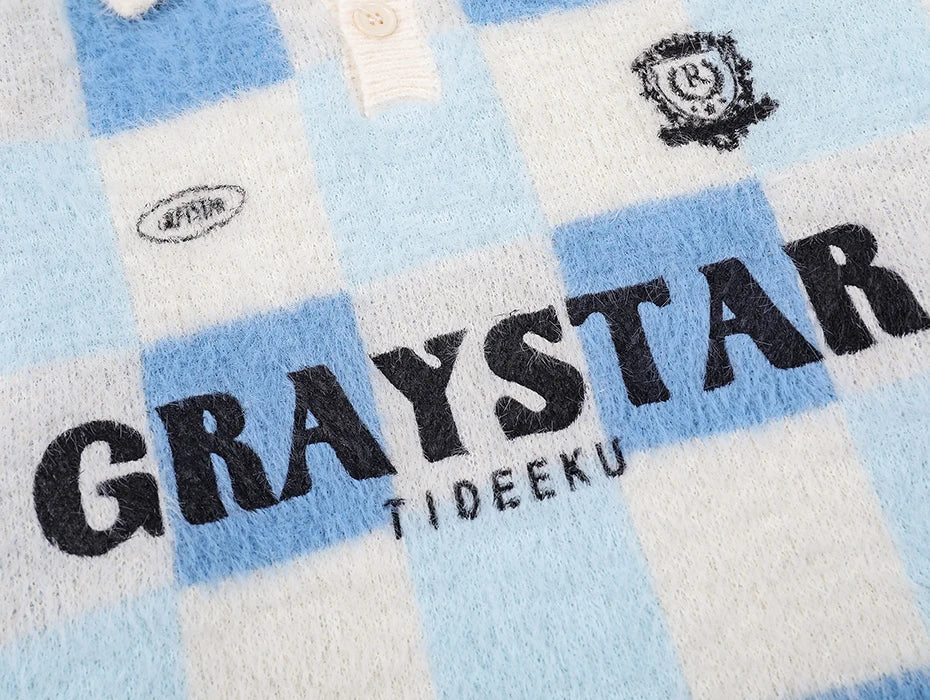 Y2K Graystar Grid Sweater