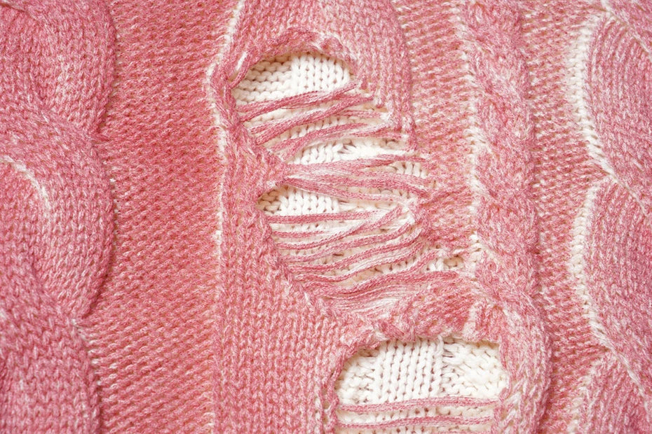 Distressed Cable Knit Sweater