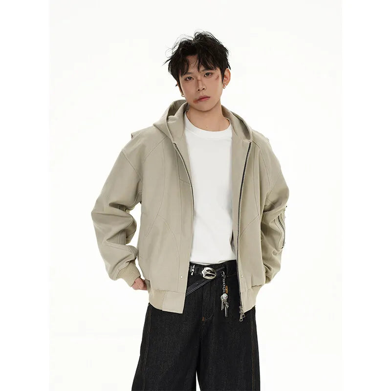 Elevated Modern Casual Hooded Bomber Jacket