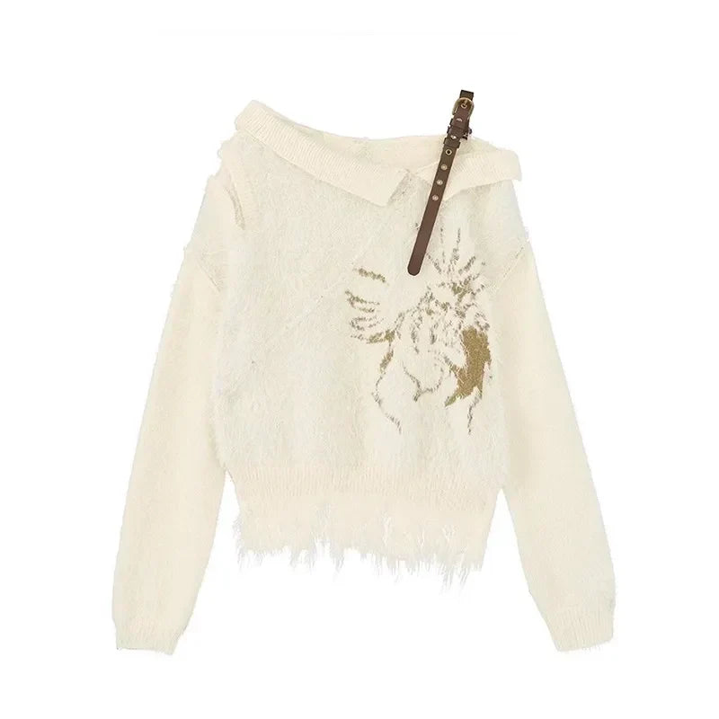 Vintage Irregular Distressed Knit Sweater