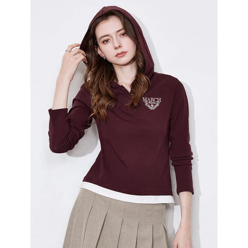 Colorful Slim Fit Hooded Sweatshirt