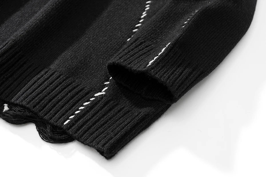 Ripped White Stitches Sweater